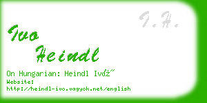 ivo heindl business card
